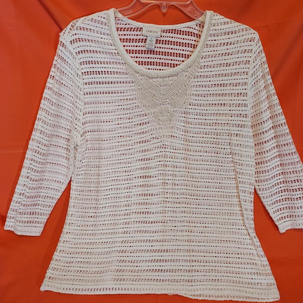 WHITE PULLOVER LACY COVERUP